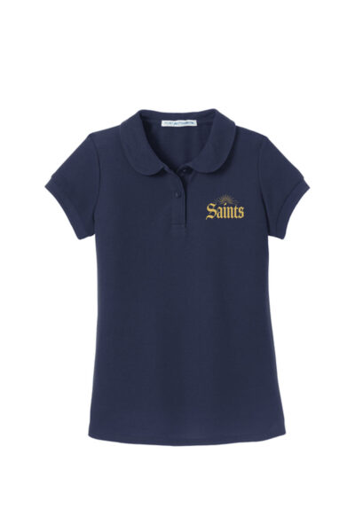 Girls Silk Touch™ Peter Pan Collar Polo - Image 3